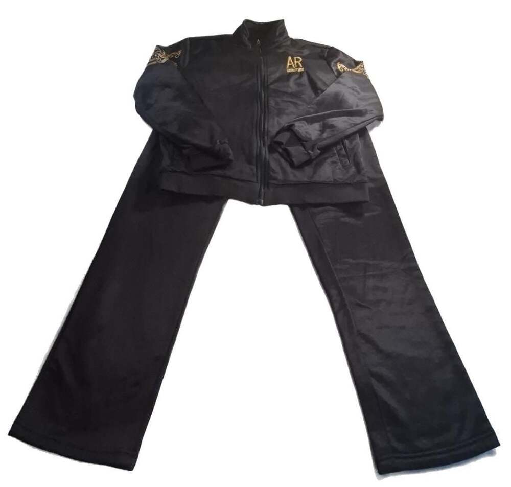 AR HappyTime Black & Gold 2-Piece Tracksuit Set Men's 2XL – Jacket + Joggers